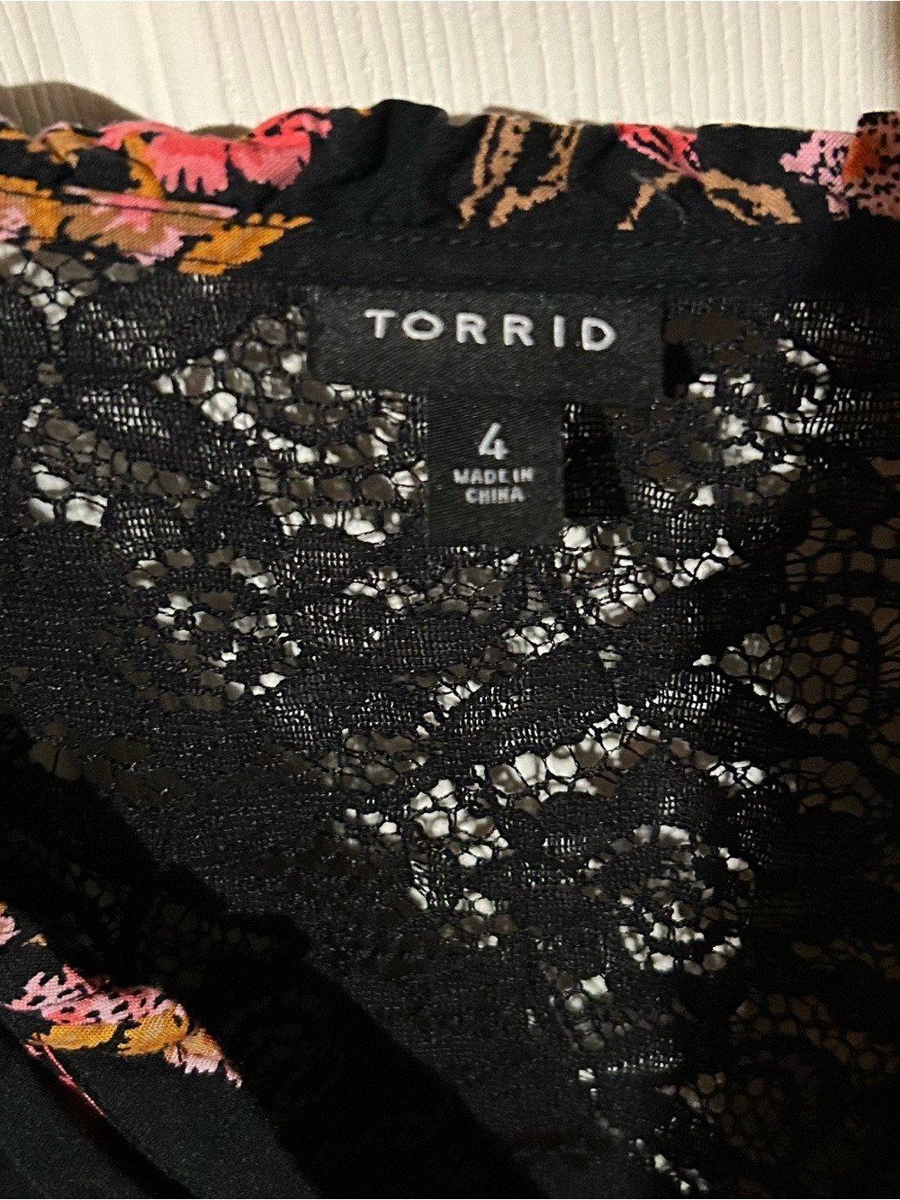 torrid Black Midi Dress with Pink & Brown Floral Print - Picture 5 of 9